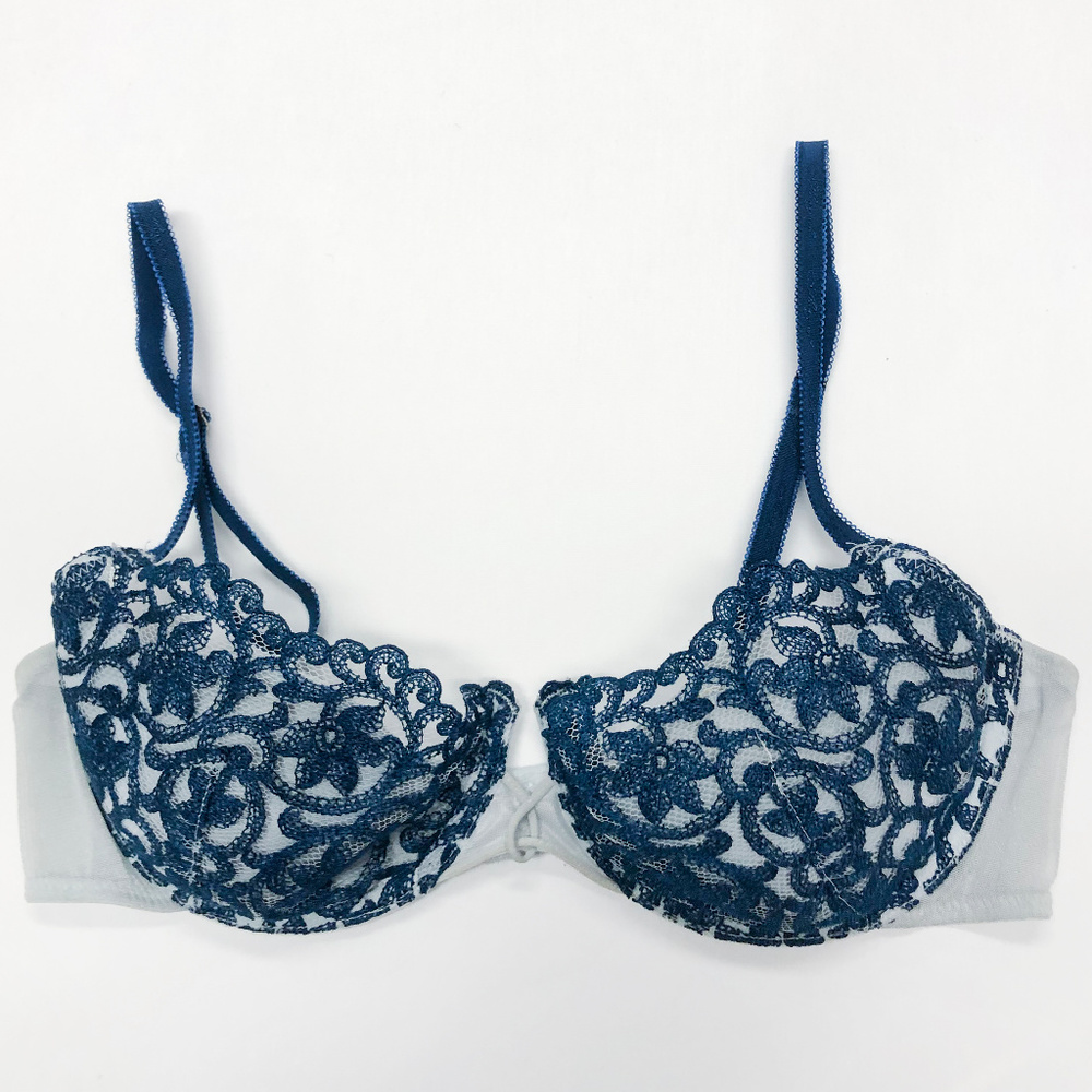 Victorias Secret Blue Lace Angels Balconette Bra